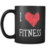 Fitness I Love Fitness 11oz Black Mug-Drinkware-Teelime | shirts-hoodies-mugs