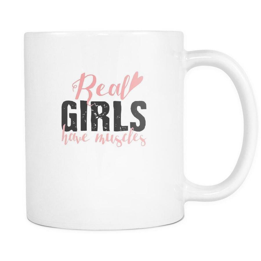 Fitness mugs - Real girls have muscles-Drinkware-Teelime | shirts-hoodies-mugs
