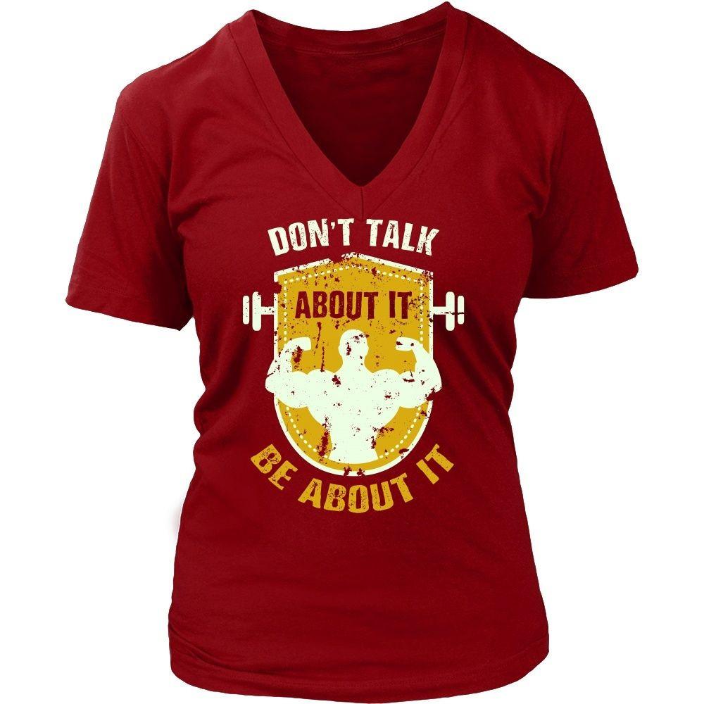 Fitness T Shirt - Don't talk about it Be about it-T-shirt-Teelime | shirts-hoodies-mugs