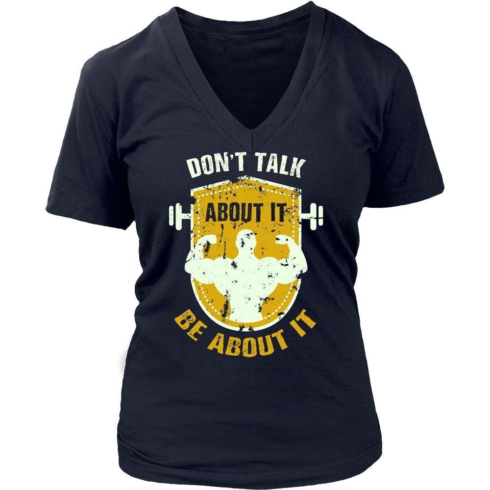 Fitness T Shirt - Don't talk about it Be about it-T-shirt-Teelime | shirts-hoodies-mugs