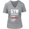 Fitness T Shirt - Gym checklist 1. Arrive 2. Fuck shit up 3. Rerack 4. Leave-T-shirt-Teelime | shirts-hoodies-mugs