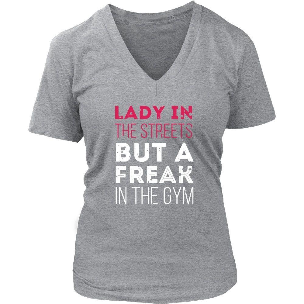 Fitness T Shirt - Lady in the streets But a Freak in the gym-T-shirt-Teelime | shirts-hoodies-mugs