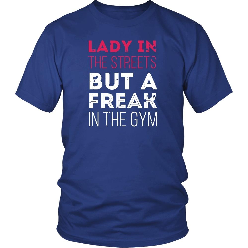 Fitness T Shirt - Lady in the streets But a Freak in the gym-T-shirt-Teelime | shirts-hoodies-mugs