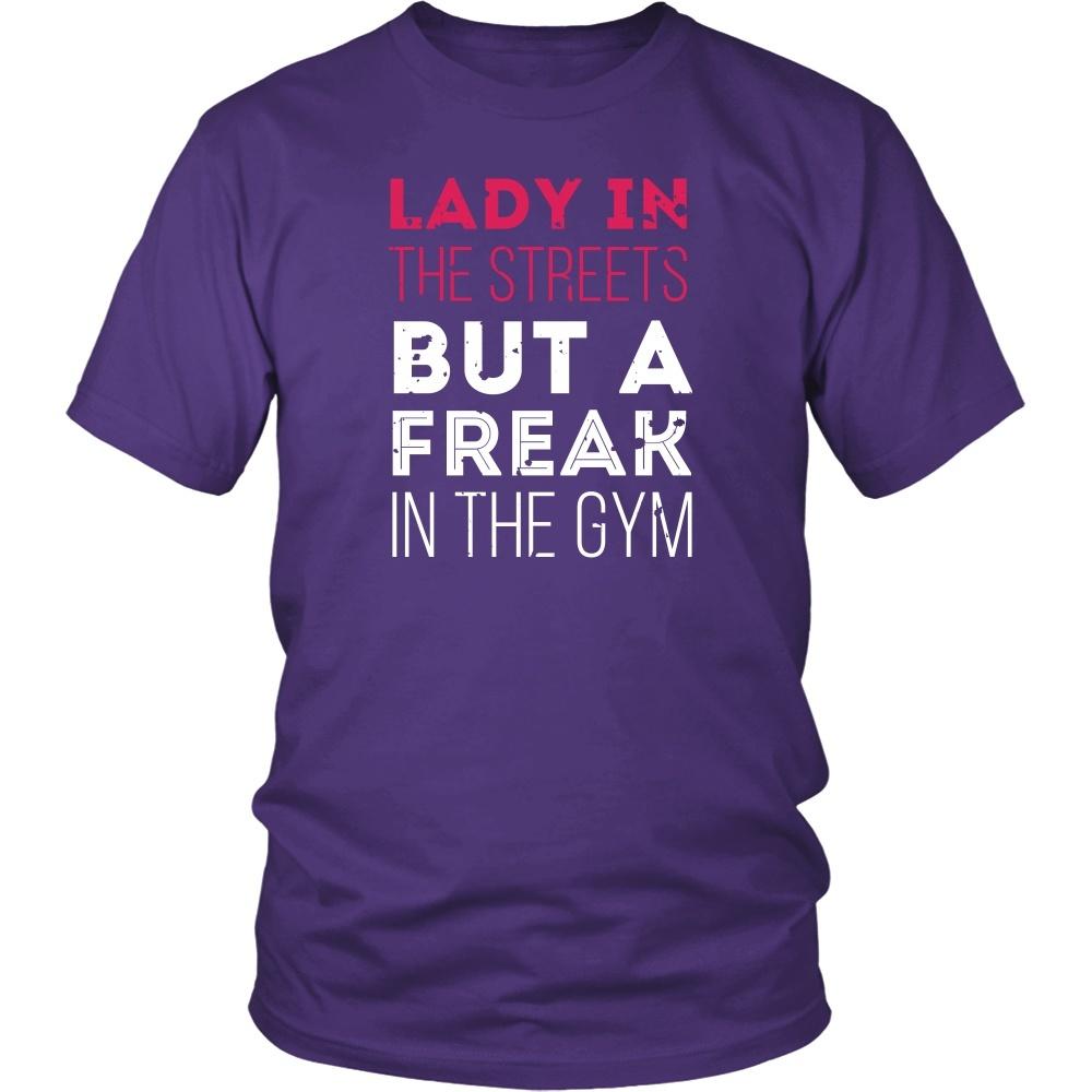 Fitness T Shirt - Lady in the streets But a Freak in the gym-T-shirt-Teelime | shirts-hoodies-mugs