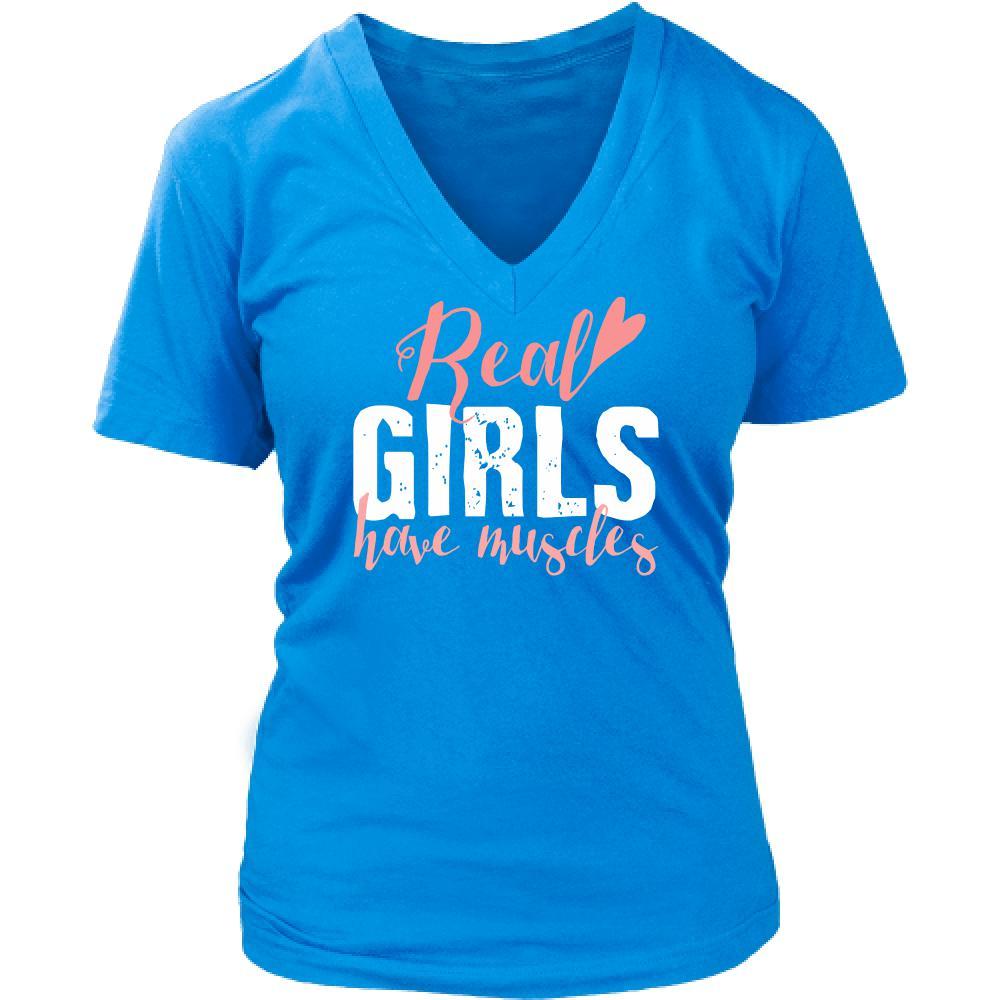 Fitness T Shirt - Real girls have muscles-T-shirt-Teelime | shirts-hoodies-mugs