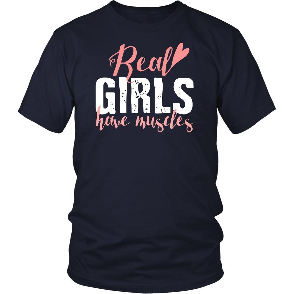 Fitness T Shirt - Real girls have muscles-T-shirt-Teelime | shirts-hoodies-mugs