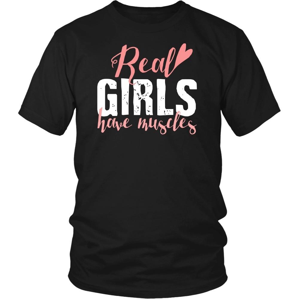 Fitness T Shirt - Real girls have muscles-T-shirt-Teelime | shirts-hoodies-mugs