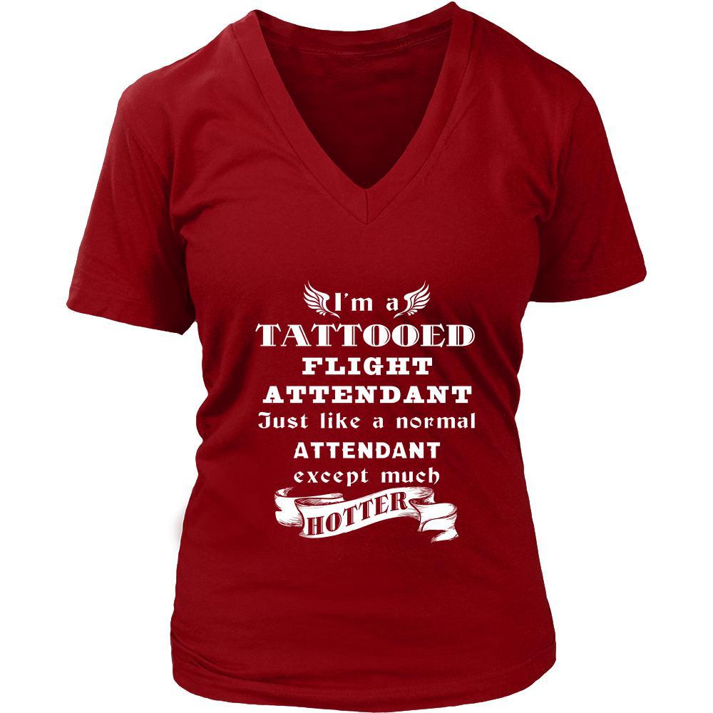 Flight Attendant - I'm a Tattooed Flight Attendant,... much hotter - Profession/Job Shirt-T-shirt-Teelime | shirts-hoodies-mugs