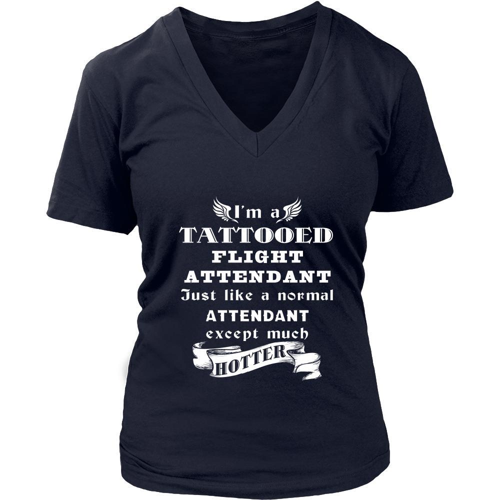 Flight Attendant - I'm a Tattooed Flight Attendant,... much hotter - Profession/Job Shirt-T-shirt-Teelime | shirts-hoodies-mugs