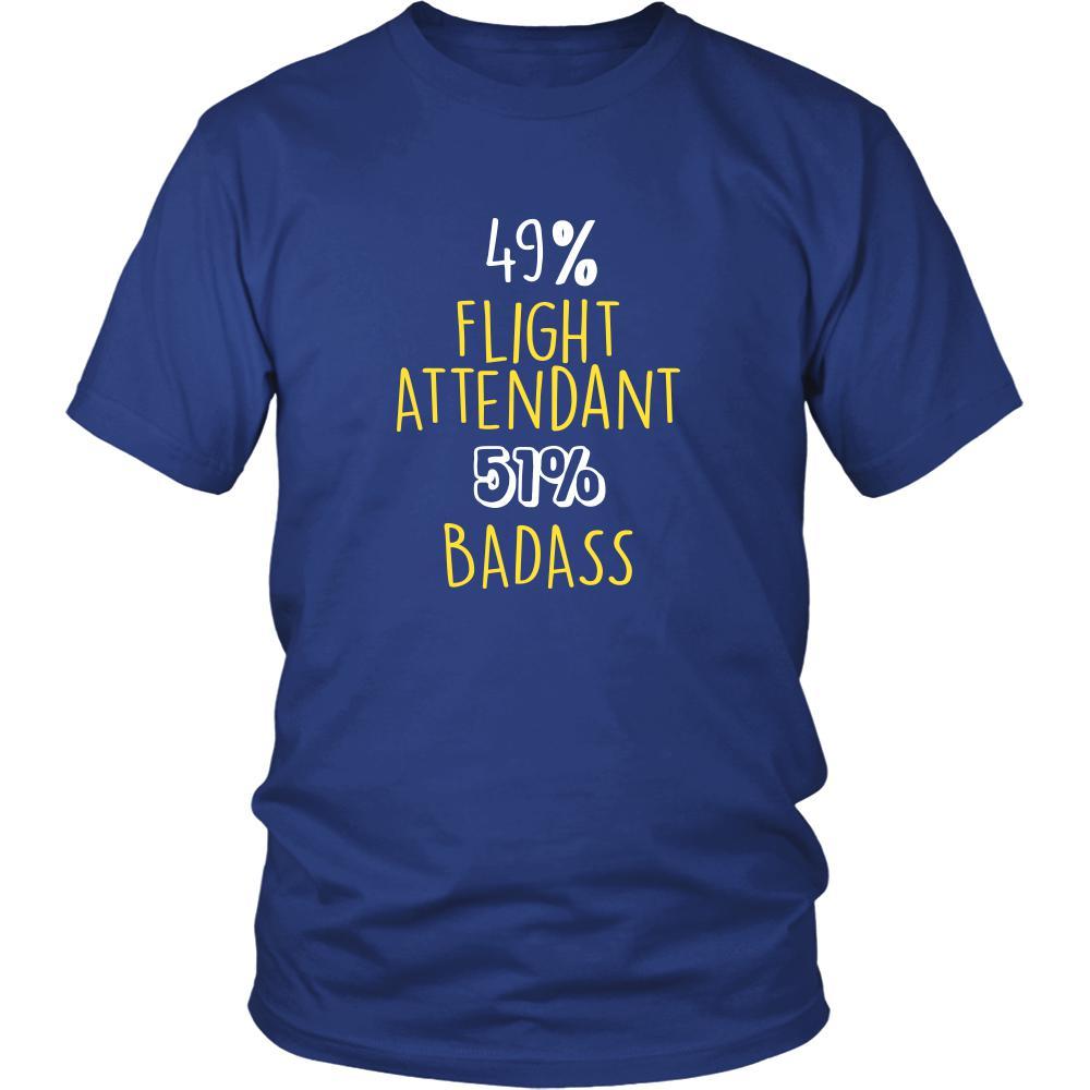 Flight Attendant Shirt - 49% Flight Attendant 51% Badass Profession-T-shirt-Teelime | shirts-hoodies-mugs