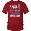 Flight Attendant Shirt - Raise your hand if you love Flight Attendant, if not raise your standards - Profession Gift-T-shirt-Teelime | shirts-hoodies-mugs