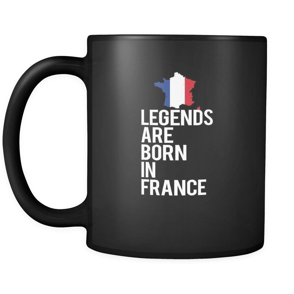France Legends are born in France 11oz Black Mug-Drinkware-Teelime | shirts-hoodies-mugs