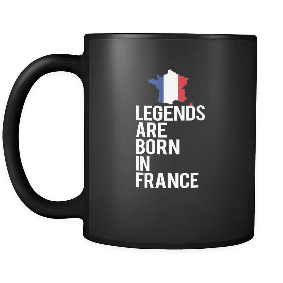 France Legends are born in France 11oz Black Mug-Drinkware-Teelime | shirts-hoodies-mugs
