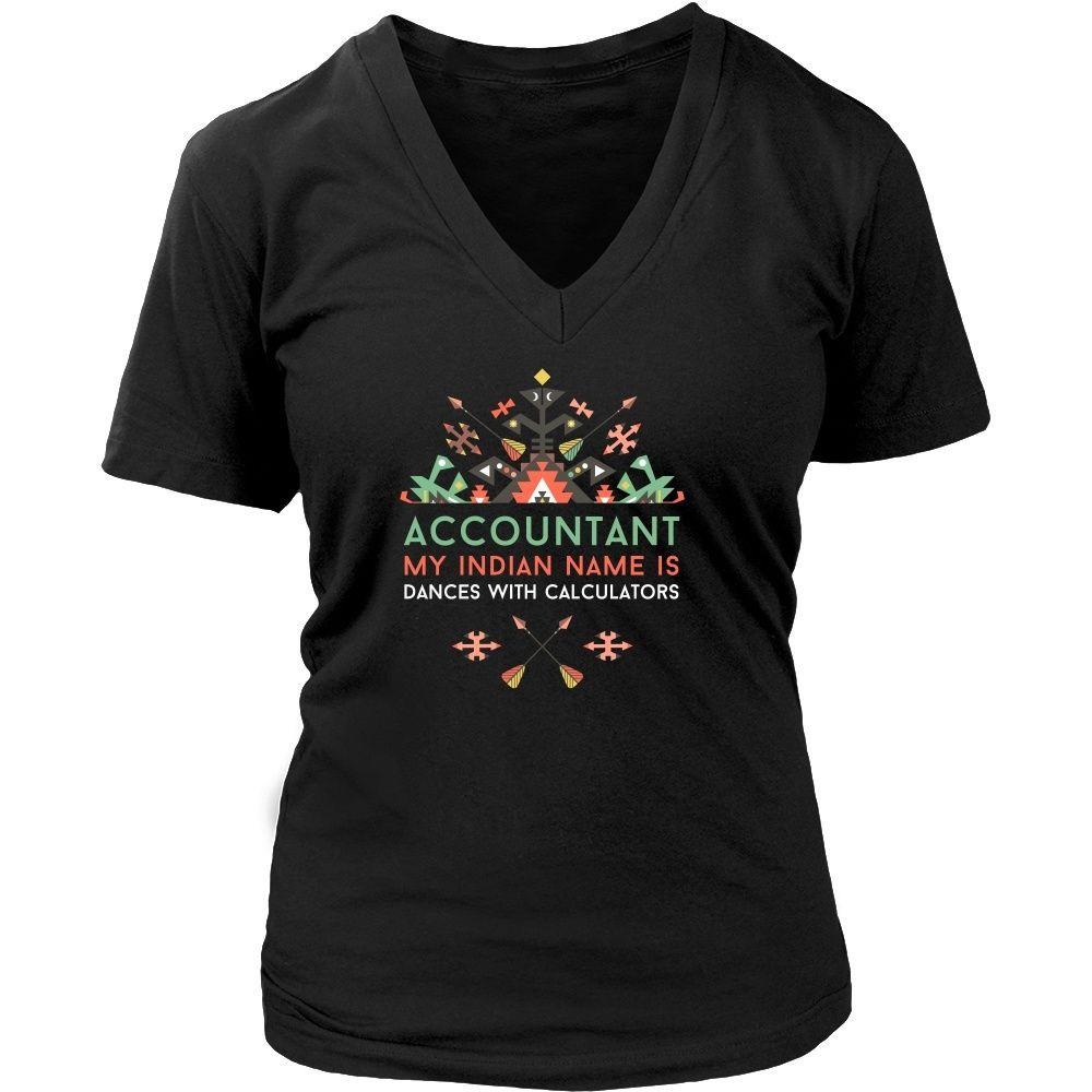 Funny Accountant T Shirt - My Indian Name is Dances with Calculators-T-shirt-Teelime | shirts-hoodies-mugs