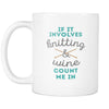 Funny Coffee Cup - Knitting & Wine-Drinkware-Teelime | shirts-hoodies-mugs