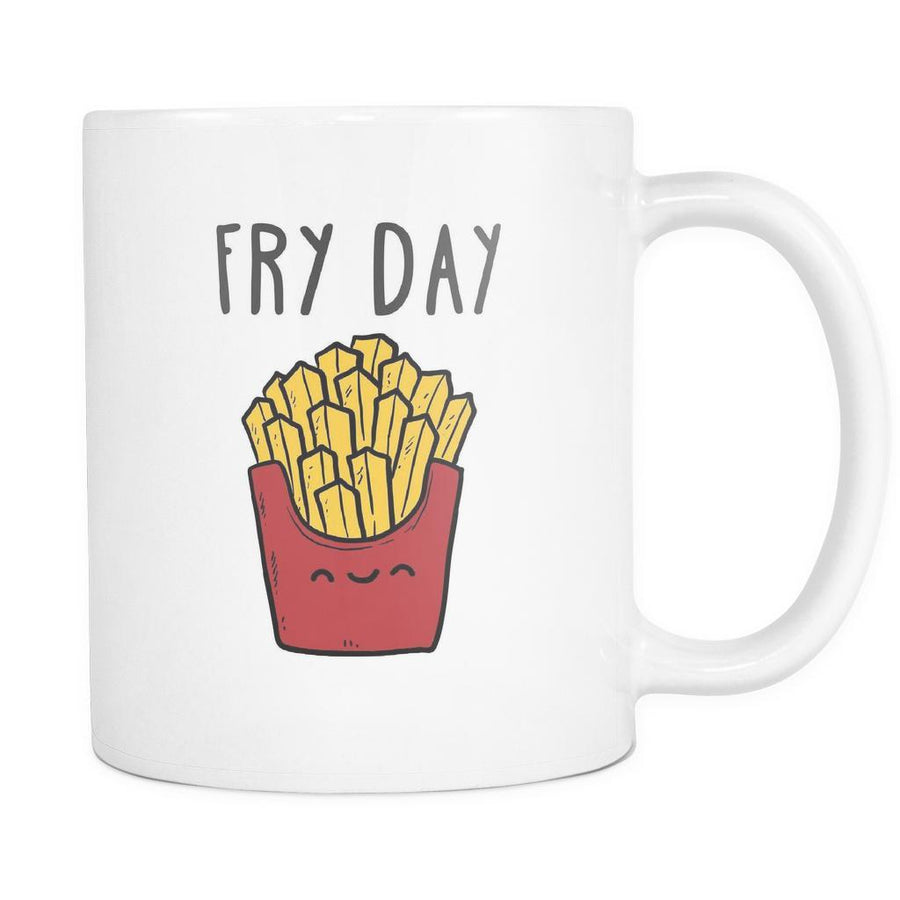 Funny Mugs - Fry Day mug - Coffee Cup (11oz) White-Drinkware-Teelime | shirts-hoodies-mugs