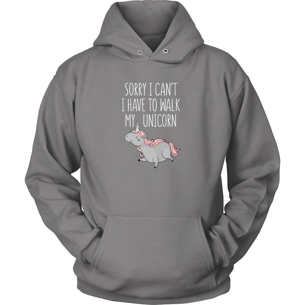 Funny T Shirt - Sorry I can't I have to walk my unicorn-T-shirt-Teelime | shirts-hoodies-mugs