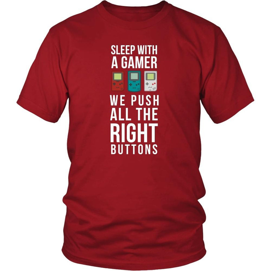 Gaming T Shirt - Sleep with a Gamer We push all the right buttons