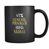 General Manager 49% General Manager 51% Badass 11oz Black Mug-Drinkware-Teelime | shirts-hoodies-mugs