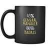 General Manager 49% General Manager 51% Badass 11oz Black Mug-Drinkware-Teelime | shirts-hoodies-mugs