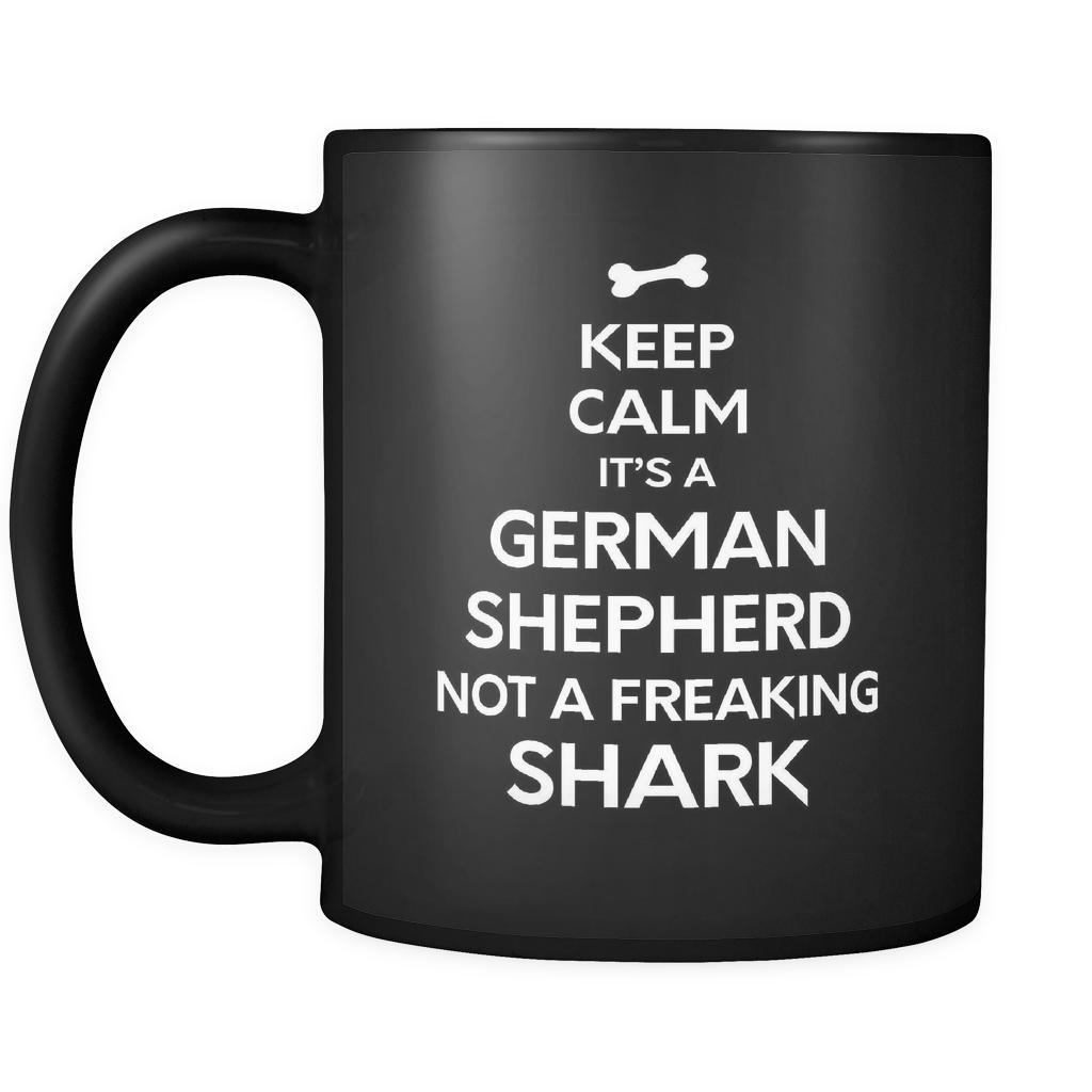 German Shepherd It's a German Shepherd Not A Shark 11oz Black Mug-Drinkware-Teelime | shirts-hoodies-mugs