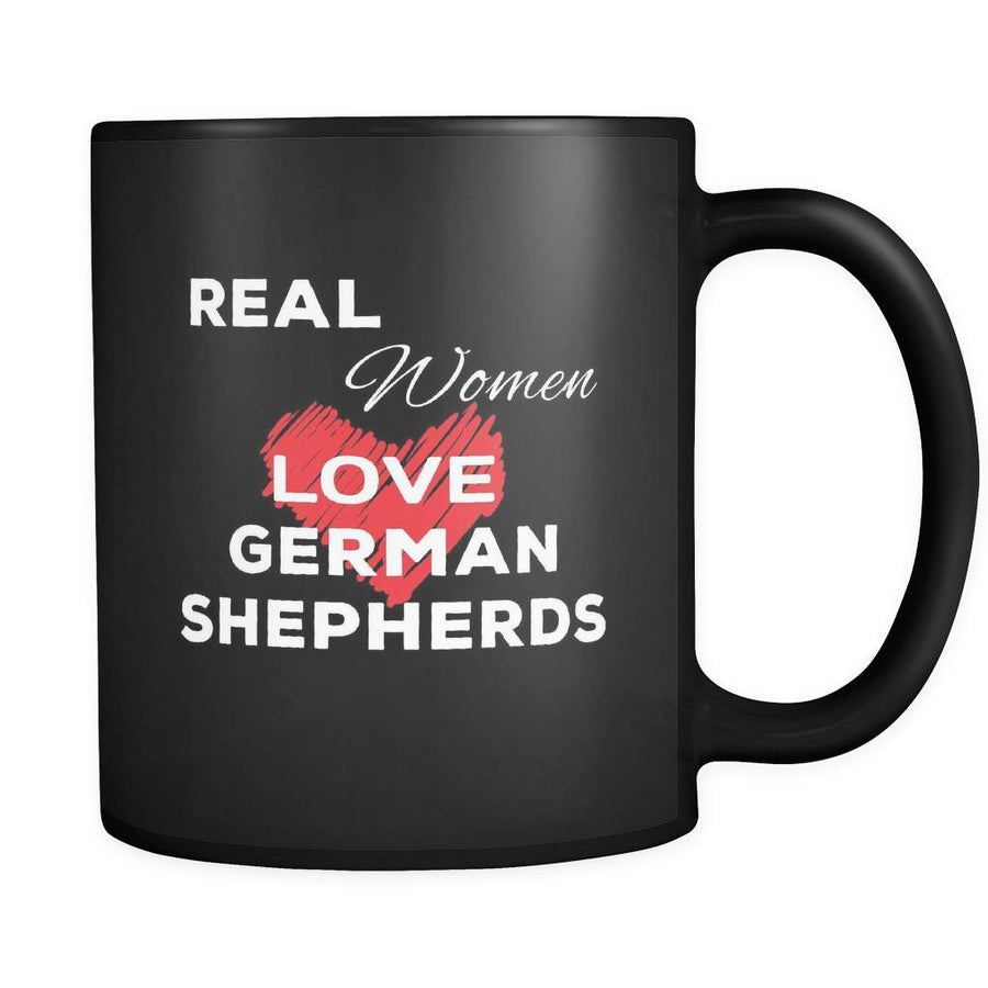 German shepherd Real Women Love German shepherds 11oz Black Mug-Drinkware-Teelime | shirts-hoodies-mugs