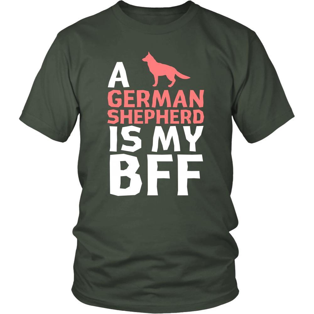 German shepherd Shirt - a German shepherd is my bff- Dog Lover Gift-T-shirt-Teelime | shirts-hoodies-mugs