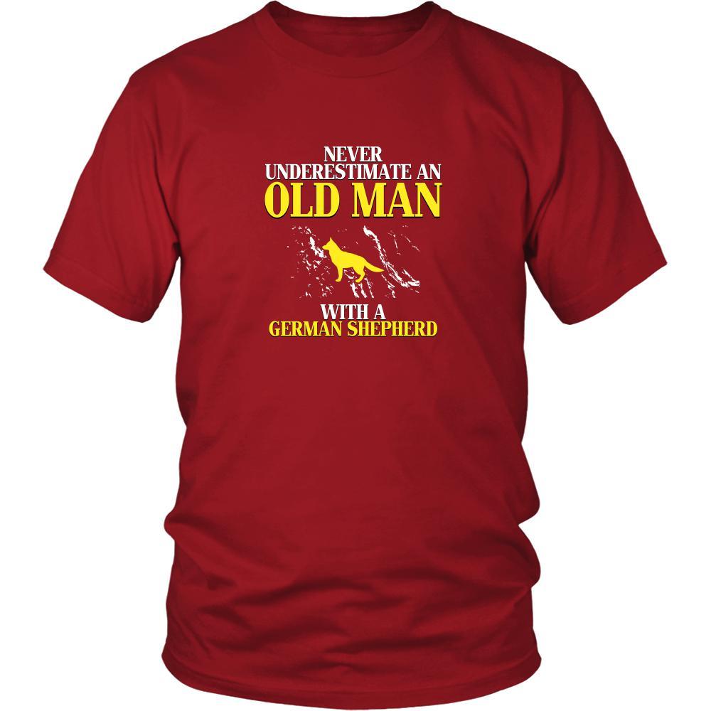 German shepherd Shirt - Never underestimate an old man with a German shepherd Grandfather Dog Gift-T-shirt-Teelime | shirts-hoodies-mugs
