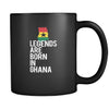 Ghana Legends are born in Ghana 11oz Black Mug-Drinkware-Teelime | shirts-hoodies-mugs