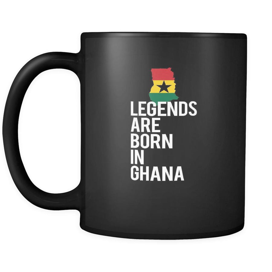 Ghana Legends are born in Ghana 11oz Black Mug-Drinkware-Teelime | shirts-hoodies-mugs