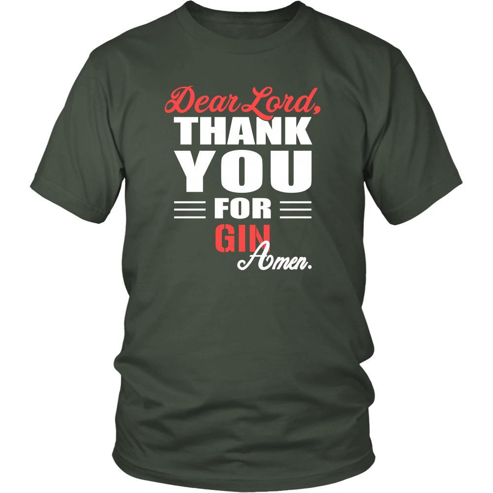 Gin Shirt - Dear Lord, thank you for Gin Amen- Drink Lover-T-shirt-Teelime | shirts-hoodies-mugs