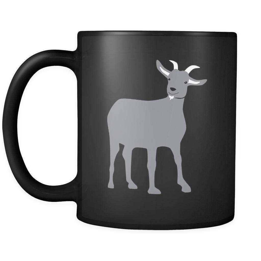 Goat Animal Illustration 11oz Black Mug-Drinkware-Teelime | shirts-hoodies-mugs