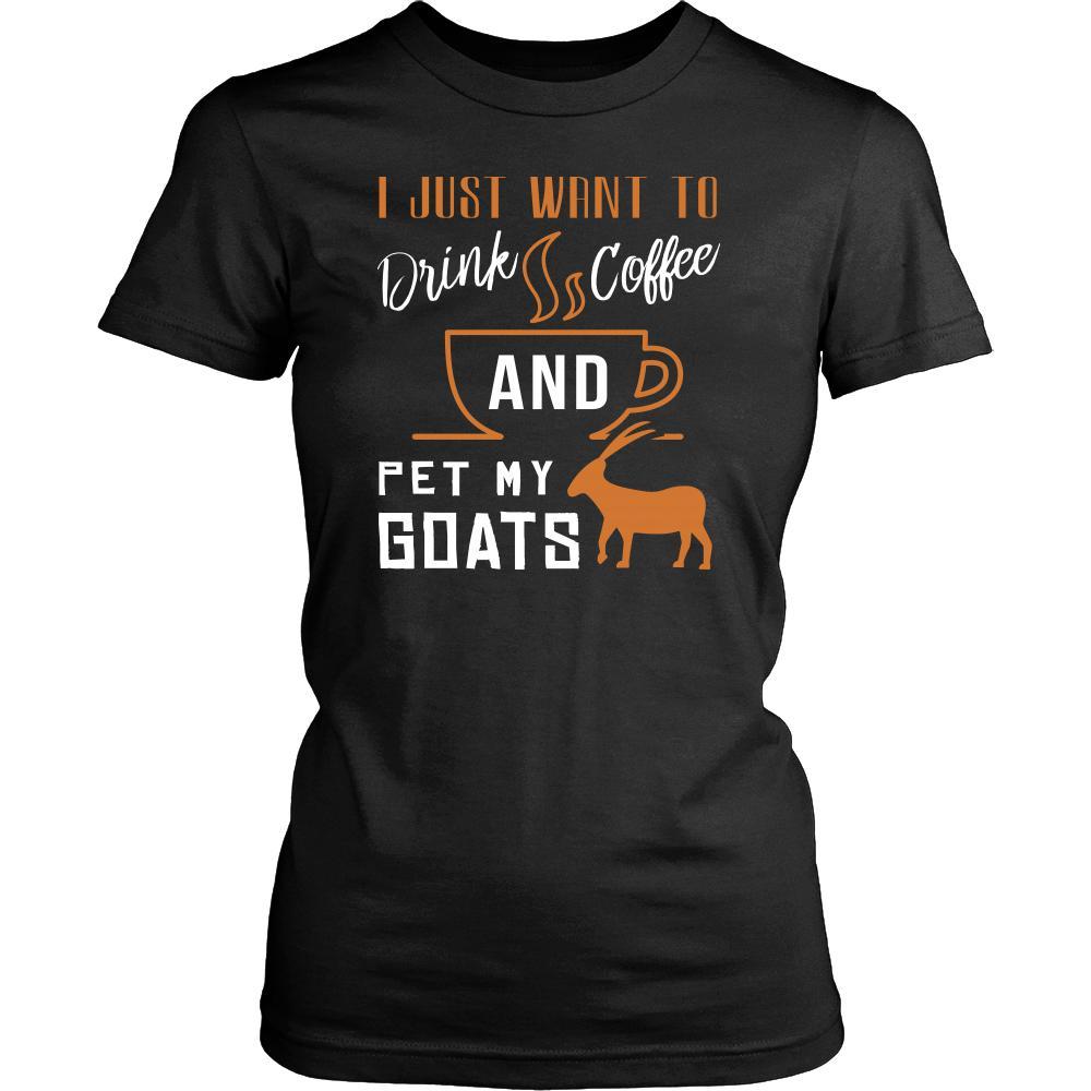 Goat Shirt - Drink Coffee - Animal Lover Gift-T-shirt-Teelime | shirts-hoodies-mugs