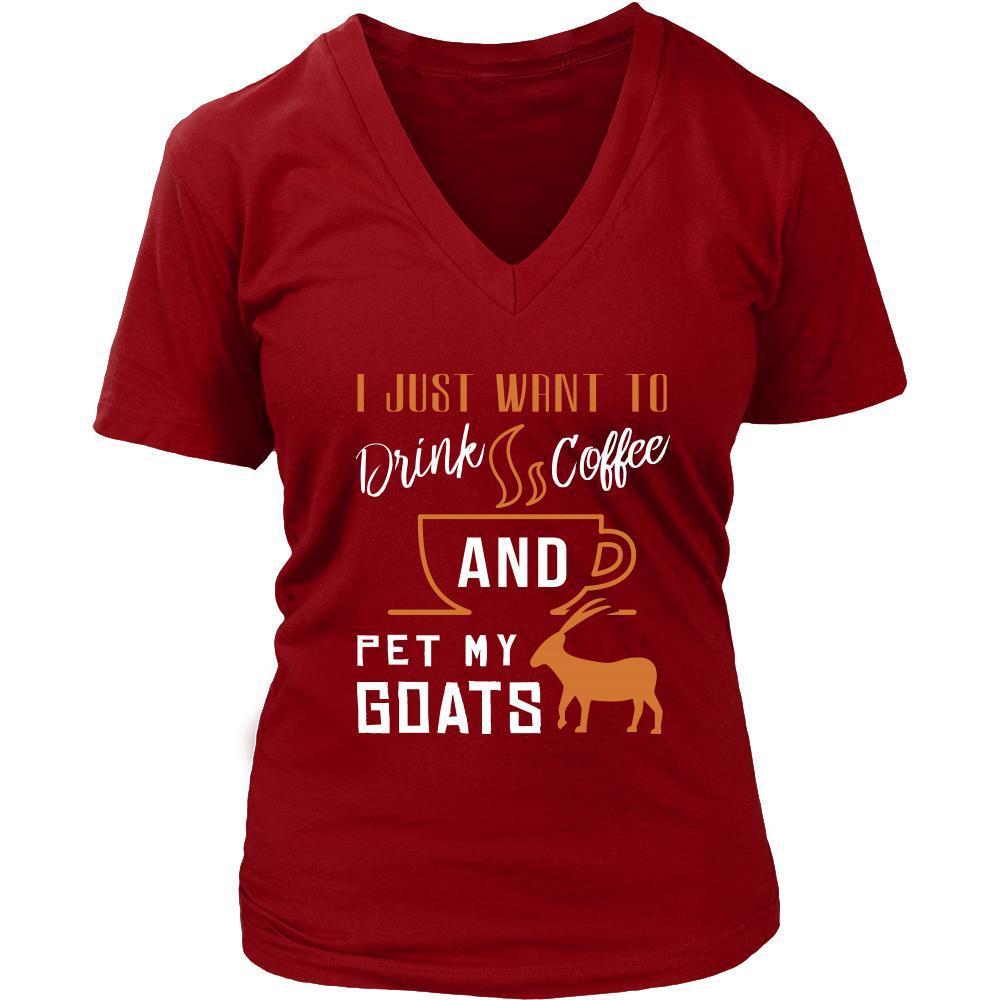 Goat Shirt - Drink Coffee - Animal Lover Gift-T-shirt-Teelime | shirts-hoodies-mugs