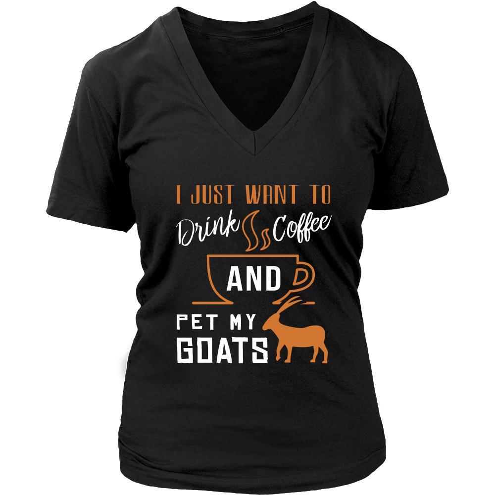 Goat Shirt - Drink Coffee - Animal Lover Gift-T-shirt-Teelime | shirts-hoodies-mugs