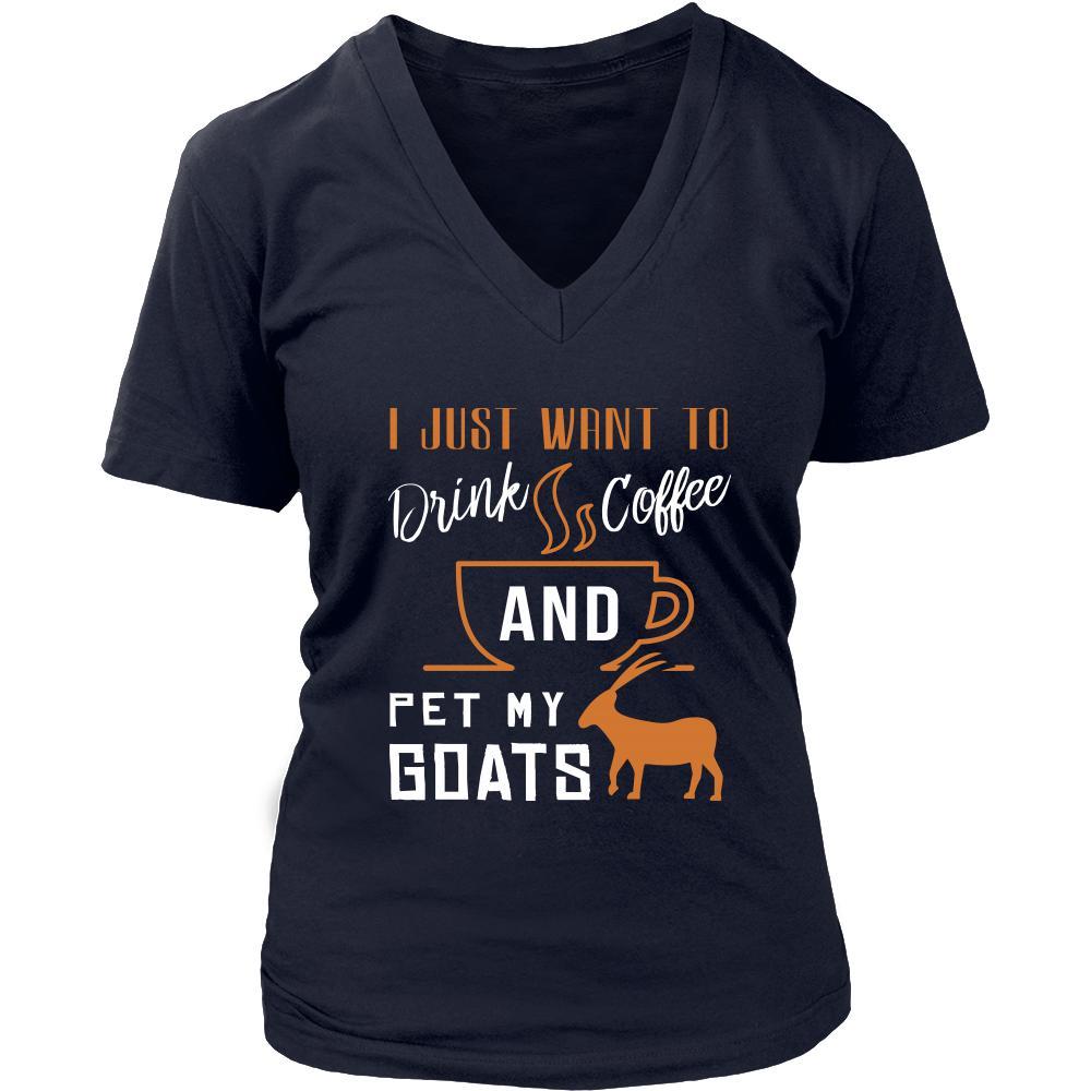 Goat Shirt - Drink Coffee - Animal Lover Gift-T-shirt-Teelime | shirts-hoodies-mugs