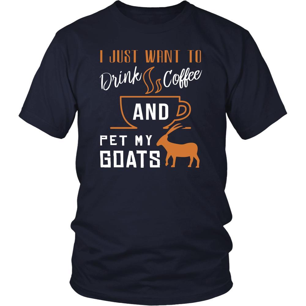 Goat Shirt - Drink Coffee - Animal Lover Gift-T-shirt-Teelime | shirts-hoodies-mugs