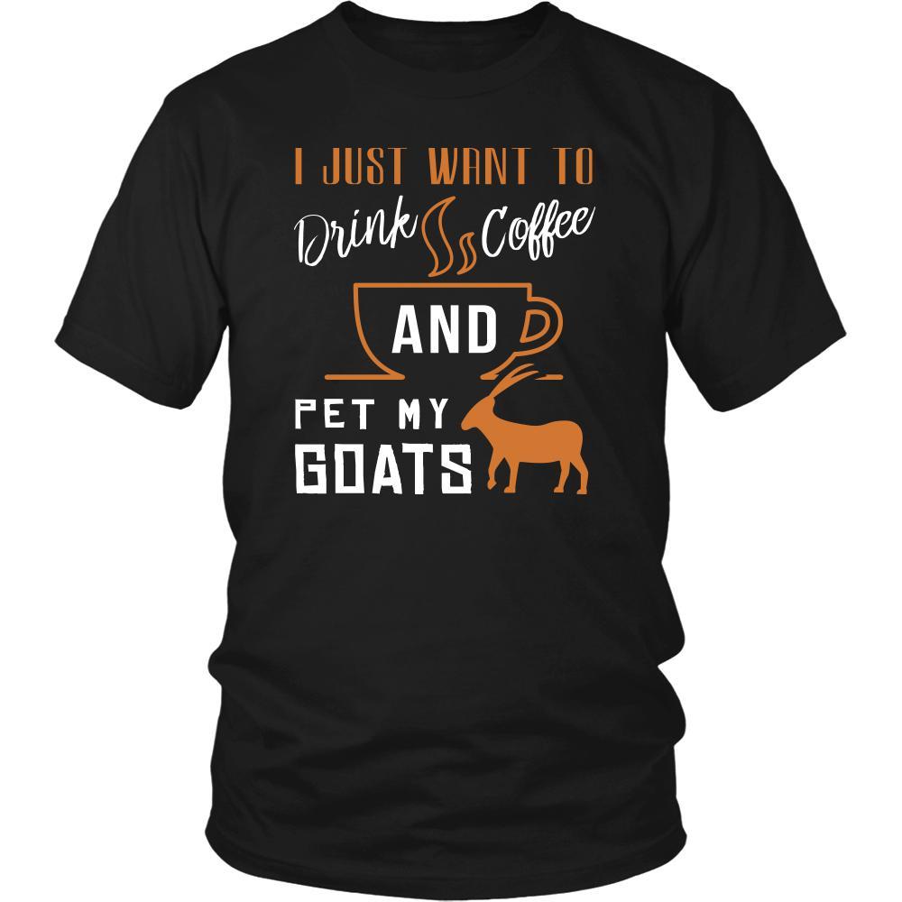 Goat Shirt - Drink Coffee - Animal Lover Gift-T-shirt-Teelime | shirts-hoodies-mugs