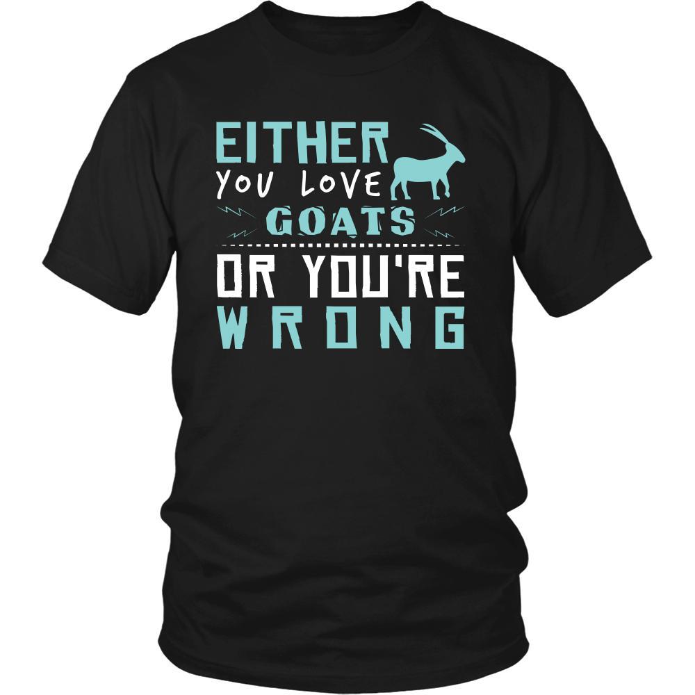 Goat Shirt - Love or Wrong - Animal Lover Gift-T-shirt-Teelime | shirts-hoodies-mugs