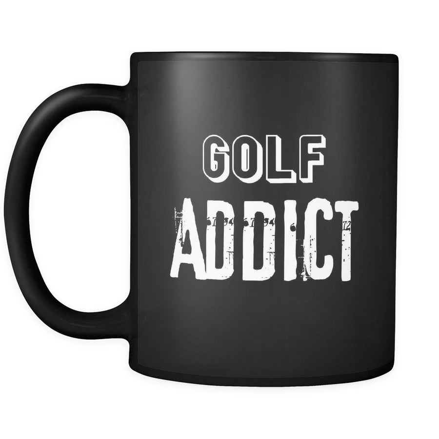 Golf Golf Addict 11oz Black Mug-Drinkware-Teelime | shirts-hoodies-mugs