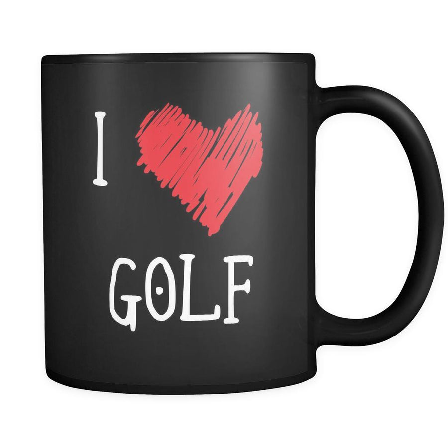 Golf I Love Golf 11oz Black Mug-Drinkware-Teelime | shirts-hoodies-mugs
