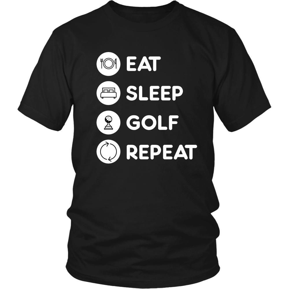 Golf Player- Eat Sleep Golf Repeat- Golfer Sport Shirt-T-shirt-Teelime | shirts-hoodies-mugs