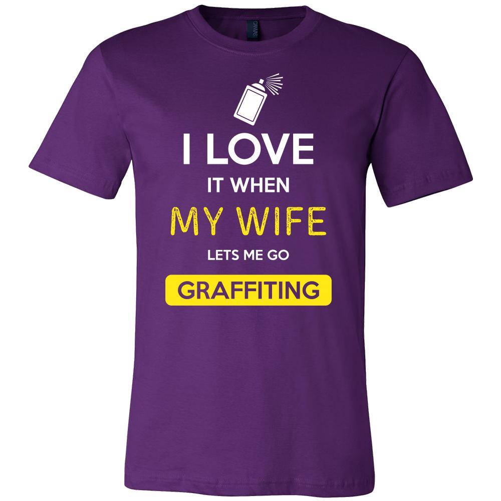 Graffiting Shirt - I love it when my wife lets me go Graffiting - Hobby Gift-T-shirt-Teelime | shirts-hoodies-mugs