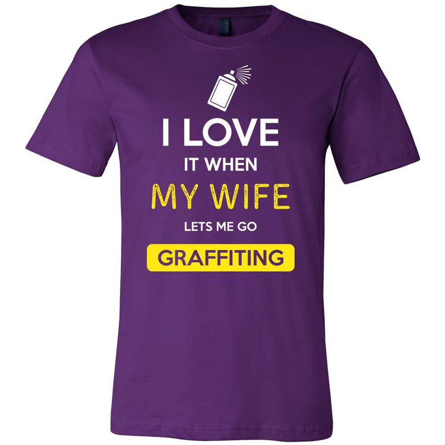 Graffiting Shirt - I love it when my wife lets me go Graffiting - Hobby Gift-T-shirt-Teelime | shirts-hoodies-mugs