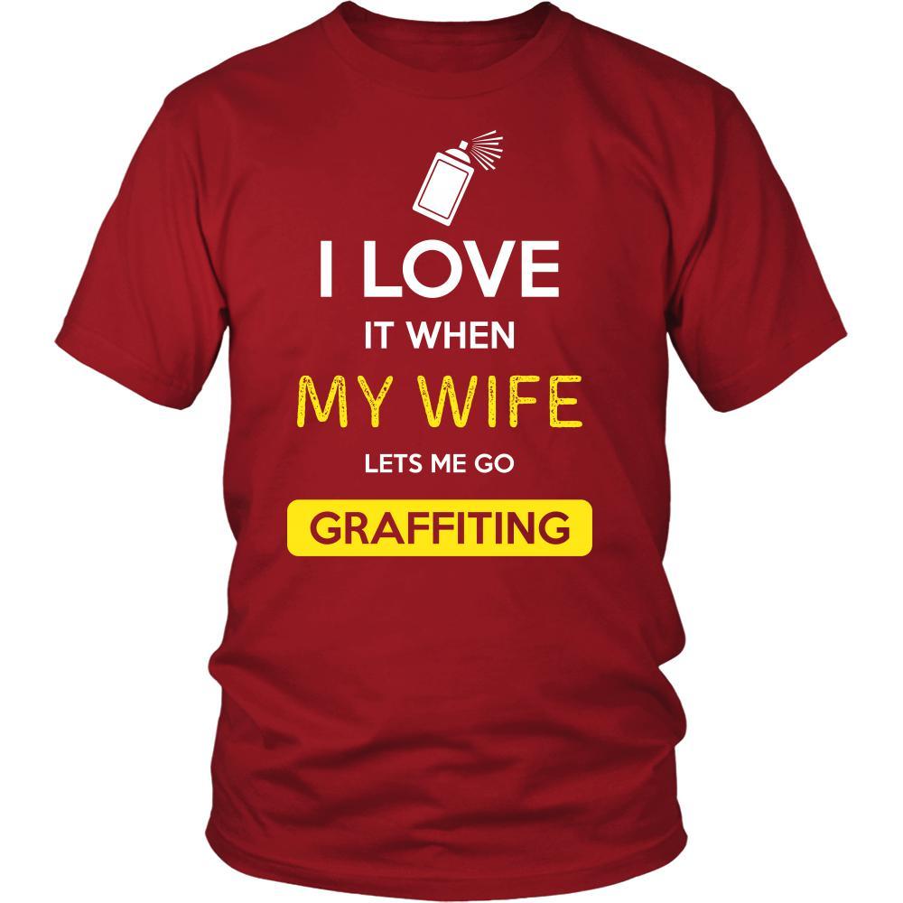 Graffiting Shirt - I love it when my wife lets me go Graffiting - Hobby Gift-T-shirt-Teelime | shirts-hoodies-mugs