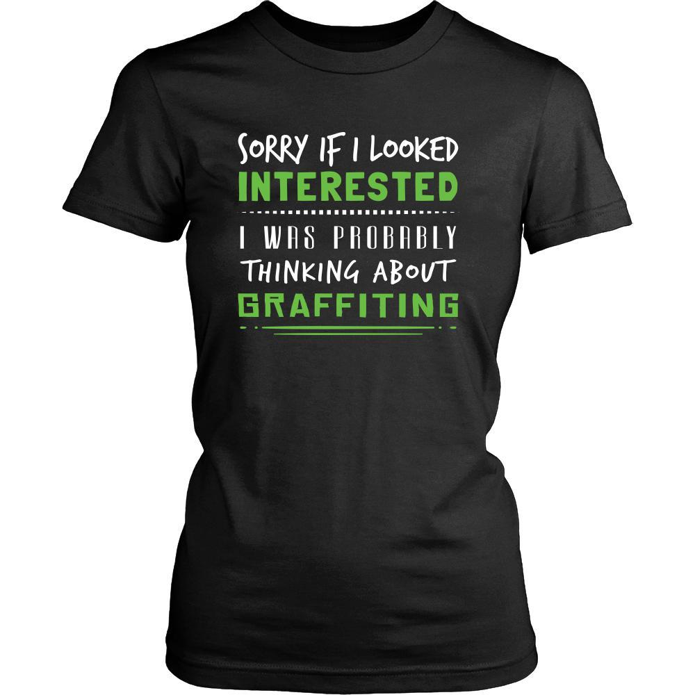 Graffiting Shirt - Sorry If I Looked Interested, I think about Graffiting - Hobby Gift-T-shirt-Teelime | shirts-hoodies-mugs