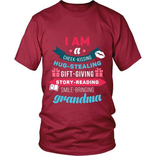 Grandma T Shirt - I am a cheek-kissing hug-stealing gift-giving story-reading smile-bringing-T-shirt-Teelime | shirts-hoodies-mugs
