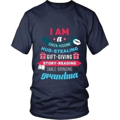 Grandma T Shirt - I am a cheek-kissing hug-stealing gift-giving story-reading smile-bringing-T-shirt-Teelime | shirts-hoodies-mugs