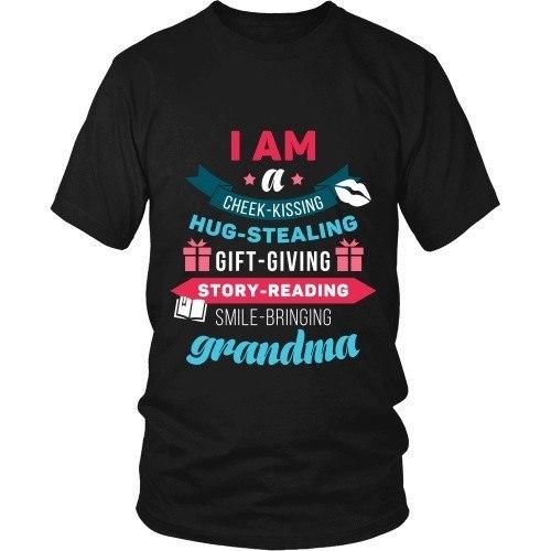 Grandma T Shirt - I am a cheek-kissing hug-stealing gift-giving story-reading smile-bringing-T-shirt-Teelime | shirts-hoodies-mugs