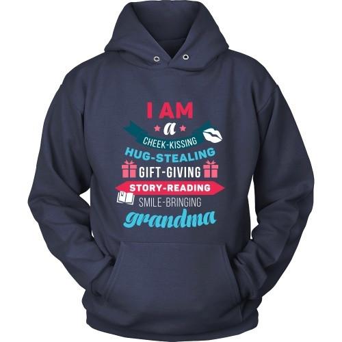 Grandma T Shirt - I am a cheek-kissing hug-stealing gift-giving story-reading smile-bringing-T-shirt-Teelime | shirts-hoodies-mugs